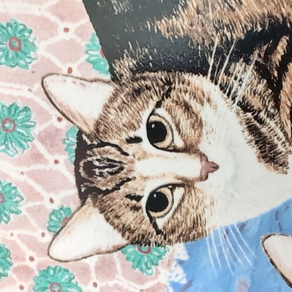 VGT,Avon 1989 Framed Trivet, Features 2 Tabby Cats. - Picture 4 of 9